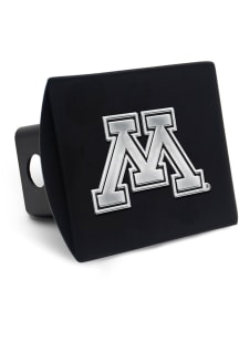 Minnesota Golden Gophers Black Metal Silver Logo Car Accessory Hitch Cover