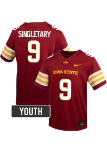 Jaheim Singletary Iowa State Cyclones Youth Cardinal Red Nike NIL Name And Number Football Jersey