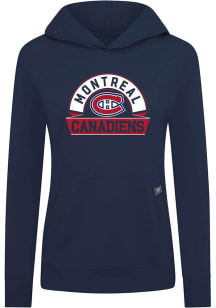 Levelwear Montreal Canadiens Womens Navy Blue Relay Banner Arch Hooded Sweatshirt