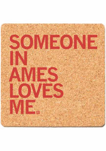 Ames Raygun Someone in Ames Loves Me Cork Coaster - Red