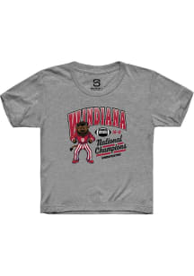 Summit Sportswear Indiana Hoosiers Youth Graphite WINDIANA Arch 2025 National Champions Short Slee..