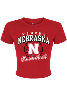 Summit Sportswear Nebraska Cornhuskers Womens Red Basketball Arch Short Sleeve T-Shirt