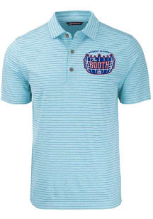 Cutter and Buck Kansas Jayhawks Mens Light Blue Official Logo Short Sleeve Polo