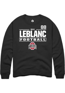 Max LeBlanc Ohio State Buckeyes Mens Black Football NIL Stacked Box Player Crew