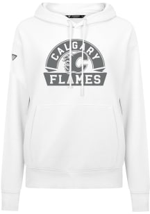 Levelwear Calgary Flames Womens White Adorn Banner Arch Hooded Sweatshirt