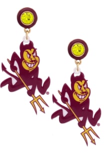 Arizona State Sun Devils Resin Mascot Womens Earrings