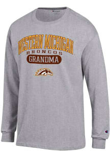 Champion Western Michigan Broncos Grey Pill Box Grandma Jersey Long Sleeve T Shirt