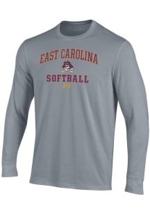 Under Armour East Carolina Pirates Grey Softball Performance Long Sleeve T Shirt