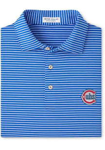 Peter Millar Chicago Cubs Mens Blue Tiebreaker Short Sleeve Fashion Polo
