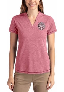 Cutter and Buck Indiana Hoosiers Womens Crimson 2025 CFP National Champions Forge Short Sleeve T-S..