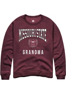 Rally Missouri State Bears Mens Maroon Grandma Long Sleeve Crew Sweatshirt