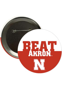 Nebraska Cornhuskers BEAT Akron 3" Button - Red