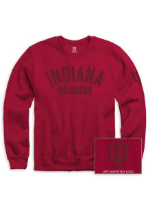 Summit Sportswear Indiana Hoosiers Mens Crimson Tonal Felt Sleeve Hit Long Sleeve Crew Sweatshirt