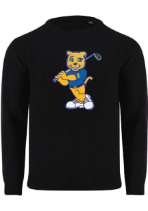 Pitt Panthers Mens Black Golf Roc Victory Lights Varsity Applique Long Sleeve Crew Sweatshirt