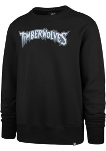 47 Minnesota Timberwolves Mens Black Wordmark Long Sleeve Crew Sweatshirt