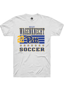 Bailey Wagenknecht Pitt Panthers White NIL Striped Short Sleeve Player T Shirt
