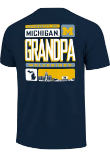 Michigan Wolverines Navy Blue Grandpa Short Sleeve T Shirt