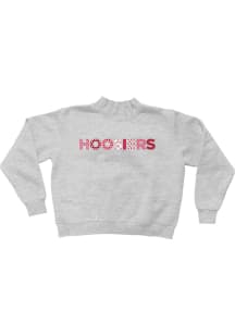 B-Unlimited Indiana Hoosiers Womens Grey Heather Funky Patterns Crew Sweatshirt