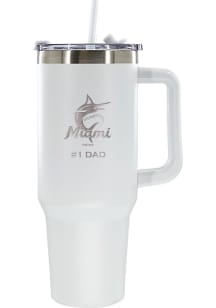 The Memory Company Miami Marlins Dad 40oz Stainless Steel Tumbler - White
