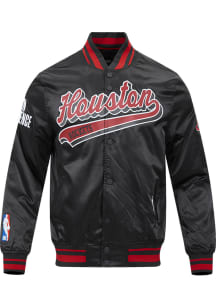 Pro Standard Houston Rockets Mens Black Script Tail Satin Light Weight Jacket