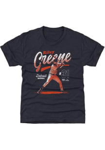 Riley Greene Detroit Tigers Youth Navy Blue Player Stamp Player Tee