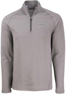 Cutter and Buck Western Michigan Broncos Mens Grey Vault Long Sleeve Qtr Zip Pullover