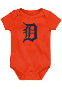 Detroit Tigers Baby Orange Primary Logo Short Sleeve One Piece
