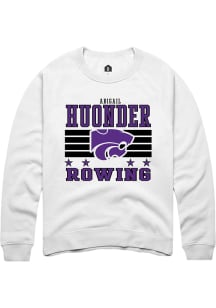 Abigail Huonder K-State Wildcats Mens White NIL Striped Player Crew