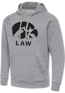 Antigua Iowa Hawkeyes Mens Grey Heather Iowa Law Victory Long Sleeve Hoodie