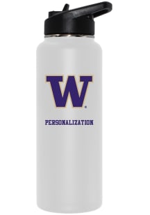 Washington Huskies Personalized 34oz Quencher Stainless Steel Bottle - White