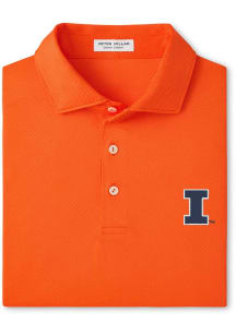 Peter Millar Illinois Fighting Illini Mens Orange Hugo Short Sleeve Fashion Polo
