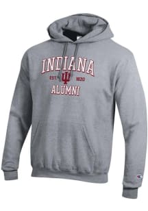 Champion Indiana Hoosiers Mens Grey Est Alumni Powerblend Long Sleeve Hoodie