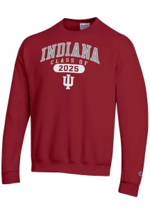 Champion Indiana Hoosiers Mens Crimson Class of 2025 Pill Powerblend Long Sleeve Crew Sweatshirt