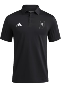 Adidas Indiana Hoosiers Mens Black Ultimate365 Short Sleeve Polo
