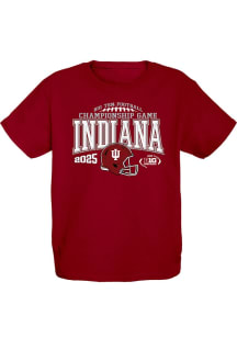 Blue 84 Indiana Hoosiers Youth Crimson 2025 Big 10 Football Championships Short Sleeve T-Shirt