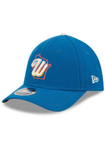 New Era Milwaukee Brewers Mens Blue City Connect 39THIRTY M-Crown Flex Hat