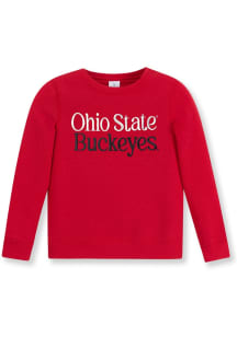 Ohio State Buckeyes Girls Red Embroidered Long Sleeve Sweatshirt