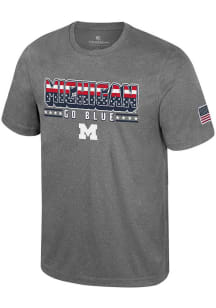 Colosseum Michigan Wolverines Grey OHT Blade Short Sleeve T Shirt
