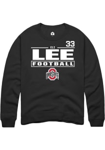 Eli Lee Ohio State Buckeyes Mens Black Football NIL Stacked Box Player Crew
