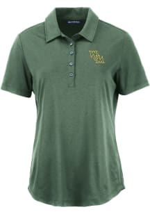 Cutter and Buck William & Mary Tribe Womens Green Coastline Short Sleeve Polo Shirt