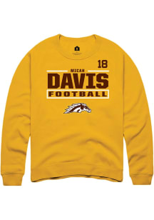 Micah Davis Western Michigan Broncos Mens Gold Football NIL Stacked Box Player Crew