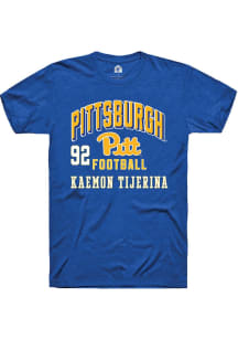Kaemon Tijerina Pitt Panthers Blue Football NIL Arch Logo Short Sleeve Player T Shirt