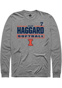 Ellie Haggard  Illinois Fighting Illini Graphite Rally NIL Stacked Box Long Sleeve T Shirt