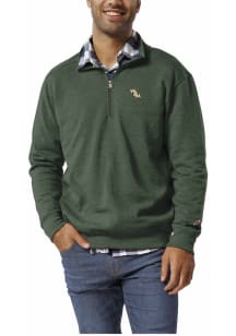 William & Mary Tribe Mens Green Heritage 1/4 Zip Long Sleeve Qtr Zip Pullover