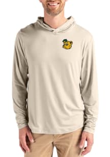 Cutter and Buck Baylor Bears Mens Oatmeal Vault Coastline Eco Long Sleeve Lightweight Hoodie