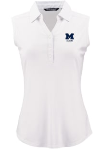 Cutter and Buck Michigan Wolverines Womens White Alumni Forge Eco Polo Shirt