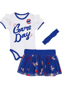 Chicago Cubs Infant Girls Blue At Bat Set Top and Bottom