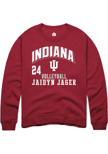 jaidyn jager Indiana Hoosiers Mens Crimson NIL Arch Logo Player Crew