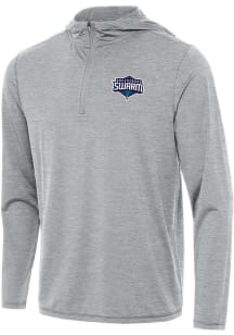 Antigua Greensboro Swarm Mens Grey Heather Tidy Long Sleeve Qtr Zip Pullover