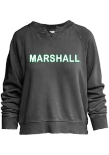 Marshall Thundering Herd Womens Black Chenille Crew Sweatshirt